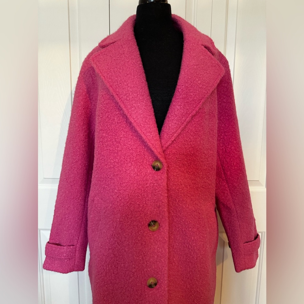 NWT Kaffe Coat in Bright Pink